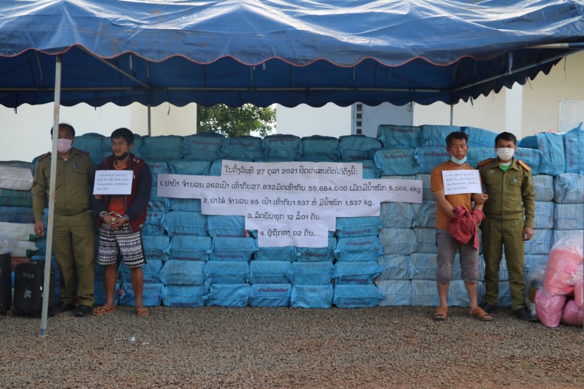Số ma túy tổng hợp do lực lượng an ninh tỉnh Bokeo (Lào) bắt giữ hôm 27/10 được đánh giá là có số lượng lớn nhất từ trước đến nay tại châu Á với hơn 55 triệu viên ma tuý tổng hợp. Nguồn: Đài phát thanh Lào