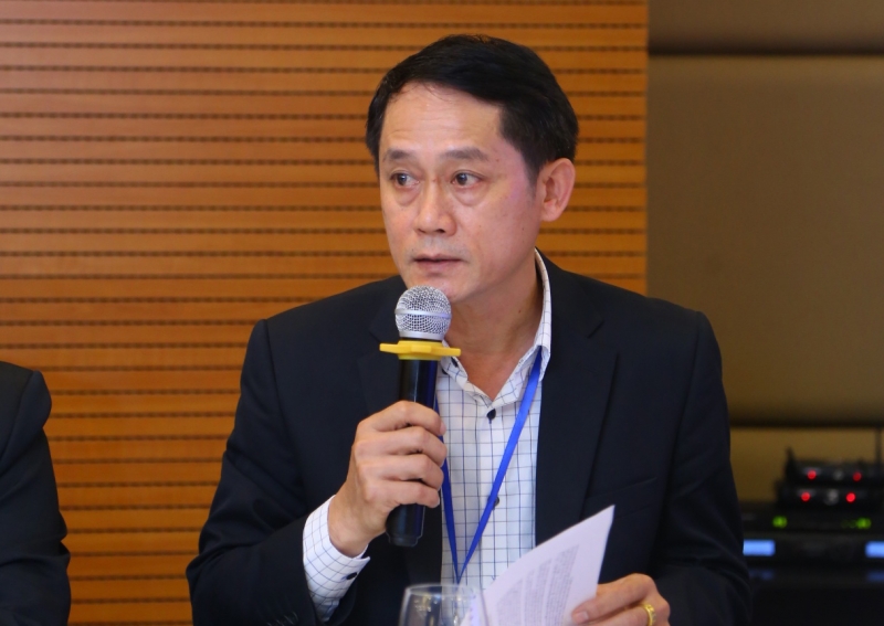 Ông Vongkham Phanthanouvong, Cục trưởng Cục Bảo trợ Xã hội Lào tham luận về bảo đảm an sinh xã hội của Lào