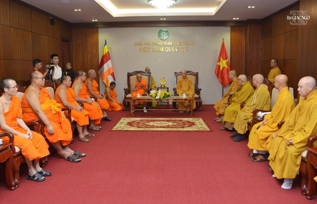Đức Pháp chủ Thích Trí Quảng tiếp Chủ tịch Trung ương Liên minh Phật giáo Lào ảnh 2