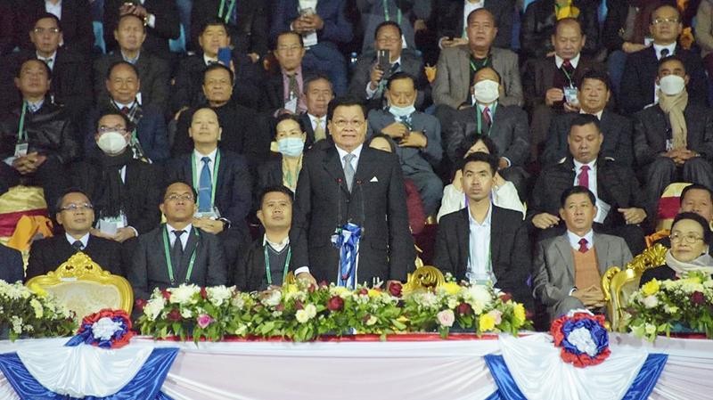 Tổng Bí thư, Chủ tịch nước Lào Thongloun Sisoulith tham dự Lễ khai mạc. (Ảnh: Báo Pasaxon)