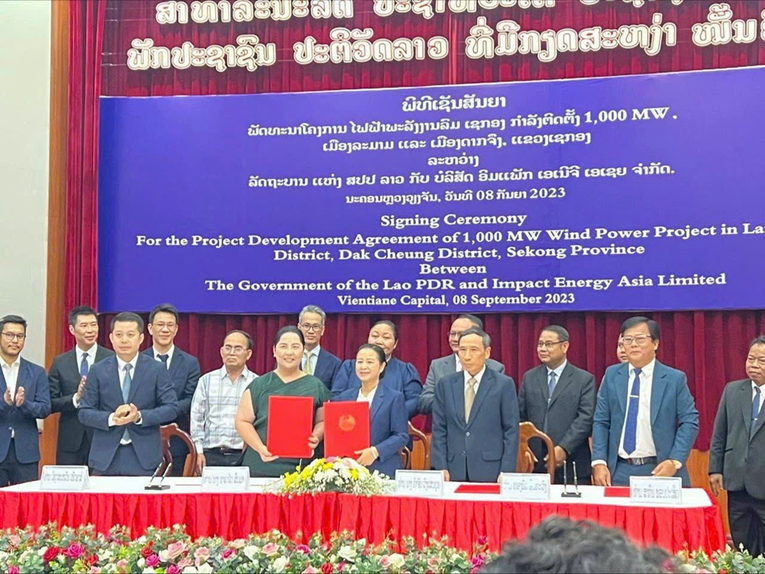 Chính phủ ký kết Thỏa thuận phát triển điện lực dự án điện gió với Công ty Impact Energy Asia Limited (IEA) tại tỉnh Sekong. ảnh 1